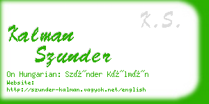 kalman szunder business card